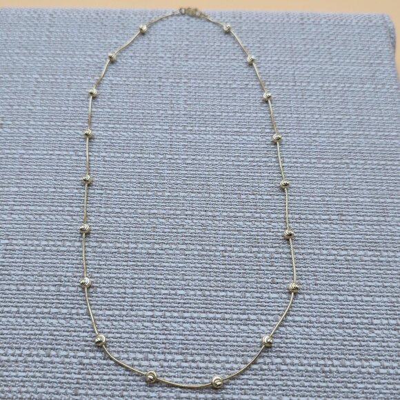 18 Inch Gold Over Sterling Silver Unique Pattern Orbs Chain Necklace A4431 - Picture 1 of 6
